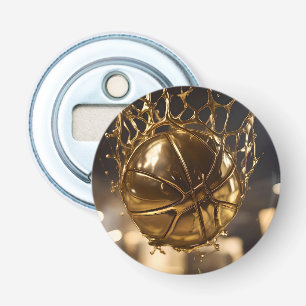 Goldener Sieg: Netball in einem glänzenden Netz ge Flaschenöffner
