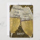 Goldener Silvester Einladung (Rückseite)