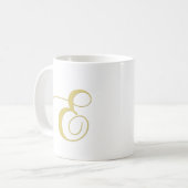 Goldener Single des Monogramm-Buchstabe-E Kaffeetasse (Vorderseite Links)