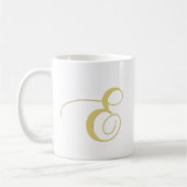Goldener Single des Monogramm-Buchstabe-E Kaffeetasse (Links)