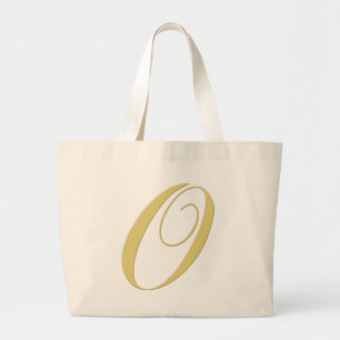 Goldener Single des Monogramm-Buchstabe-O Jumbo Stoffbeutel