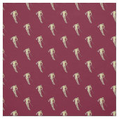 Goldener Skifahrer auf Rot Stoff (Muster)