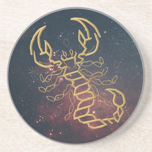 Goldener Skorpion Magnet Getränkeuntersetzer (Vorne)