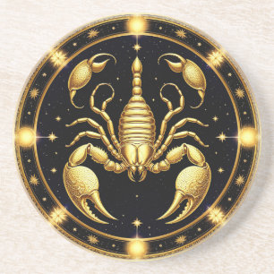 Goldener Skorpion-Zodiak-Design Getränkeuntersetzer