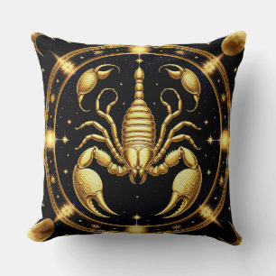 Goldener Skorpion-Zodiak-Design Kissen
