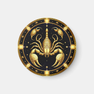 Goldener Skorpion-Zodiak-Design Magnet