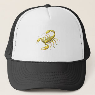 Goldener Skorpion-Zodiak-Design mit Ornamenten Truckerkappe