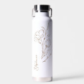 Goldener Skriptname Stilvoll Personalisiert Trinkflasche (Vorne)