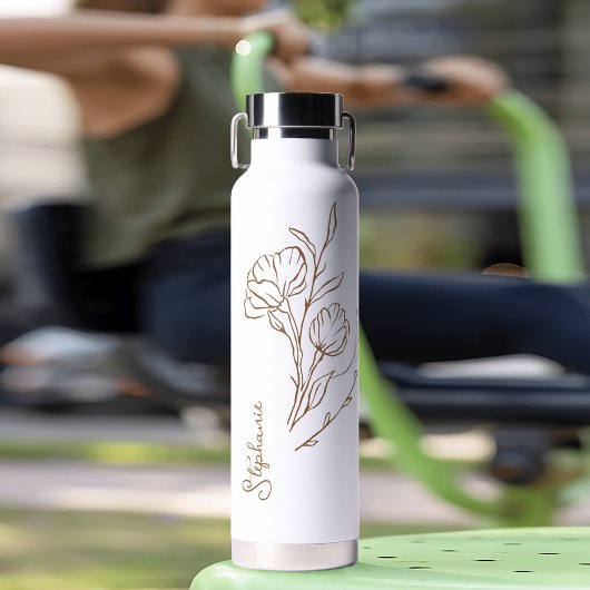 Goldener Skriptname Stilvoll Personalisiert Trinkflasche