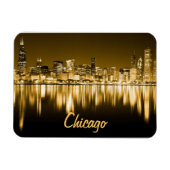 Goldener Skyline-Magnet Chicago Magnet (Horizontal)