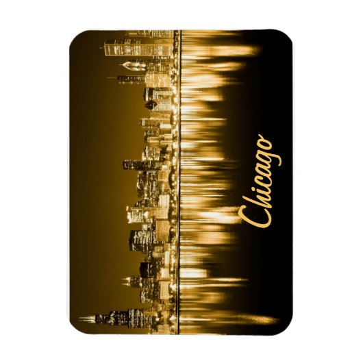 Goldener Skyline-Magnet Chicago Magnet (Vertikal)