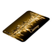 Goldener Skyline-Magnet Chicago Magnet (Linke Seite)