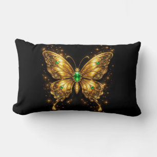 Goldener Smaragd-Kristall-Schmetterling Lendenkissen