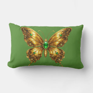 Goldener Smaragd-Kristall-Schmetterling Lendenkissen