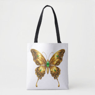 Goldener Smaragd-Kristall-Schmetterling Tasche