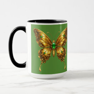 Goldener Smaragd-Kristall-Schmetterling Tasse