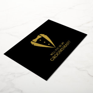 Goldener Smoking-Anzug Personalisierter Vorschlag Folieneinladung