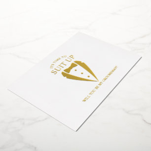 Goldener Smoking-Anzug Personalisierter Vorschlag  Folieneinladung