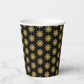 Goldener Snowflake-Papier-Cup Pappbecher (Rückseite)