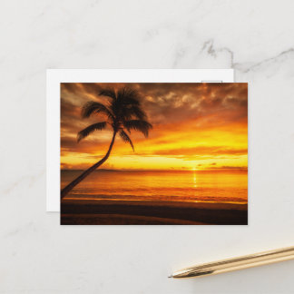 Goldener Sommer Sonnenaufgang Horizont Landschaft  Postkarte