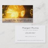 Goldener Sonnenaufgang durch den Wald Visitenkarte (Vorne/Hinten)