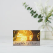 Goldener Sonnenaufgang durch den Wald Visitenkarte (Stehend Vorderseite)