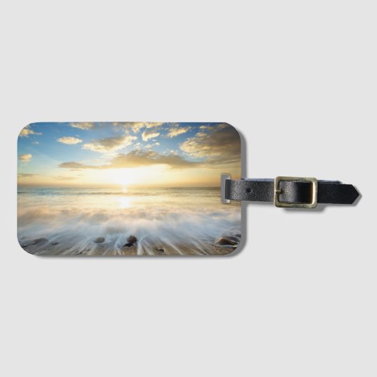 Goldener Sonnenaufgang Gepäckanhänger (Vorderseite (Horizontal))
