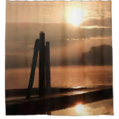 Goldener Sonnenaufgang über dem Duschvorhang (Vorderseite)