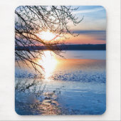 Goldener Sonnenaufgang über dem See Mousepad (Vorne)