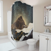 Goldener Sonnenaufgang über den Marmorbergen und S Duschvorhang (Beispiel)