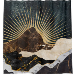 Goldener Sonnenaufgang über den Marmorbergen und S Duschvorhang