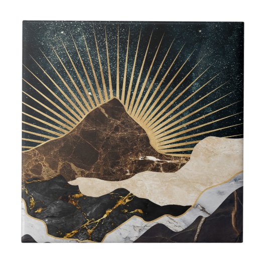 Goldener Sonnenaufgang über den Marmorbergen und S Fliese (Vorderseite)