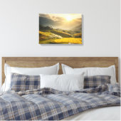 Goldener Sonnenaufgang über den saftigen Felsen Leinwanddruck (Insitu (Schlafzimmer))