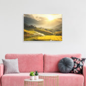 Goldener Sonnenaufgang über den saftigen Felsen Leinwanddruck (Insitu (Wohnzimmer))