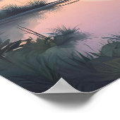 Goldener Sonnenaufgang über schleichende Berge Poster (Ecke)