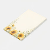 Goldener Sonnenblumengarten Aquarell Post-it Klebezettel (angewinkelt)