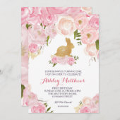 Goldener Sonnentag, rosa Blumenladen, Einladung (Vorne/Hinten)