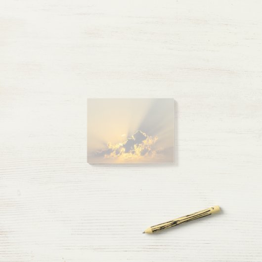 Goldener Sonnenuntergang als Cloud Post-it Klebezettel (Auf Schreibtisch)