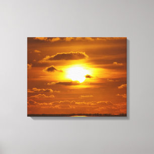 Goldener Sonnenuntergang am Meer Leinwanddruck