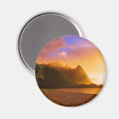 Goldener Sonnenuntergang am Strand, Hawaii Magnet (Vorderseite/Rückseite)