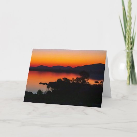 Goldener Sonnenuntergang, Gaborone Dam Botswana Karte (Vorderseite)