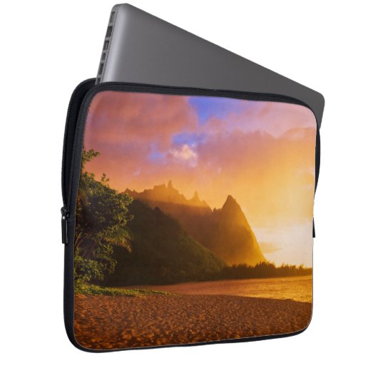 Goldener Sonnenuntergang, Hawaii Laptopschutzhülle (Vorne Rechts)