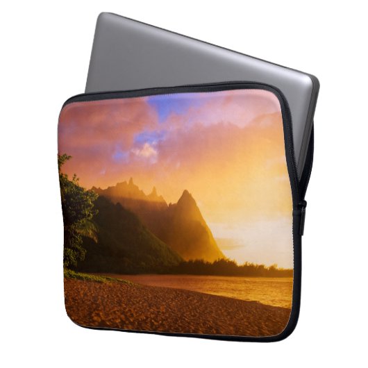 Goldener Sonnenuntergang, Hawaii Laptopschutzhülle (Vorderseite Links)