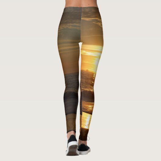 Goldener Sonnenuntergang Leggings (Rückseite)