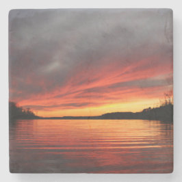 Goldener Sonnenuntergang-Marmor-Untersetzer Steinuntersetzer