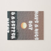 Goldener Sonnenuntergang mit schönen Tag- und Nach Puzzle (Horizontal)