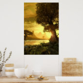 Goldener Sonnenuntergang Poster (Küche)