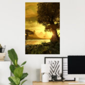 Goldener Sonnenuntergang Poster (Heimbüro)