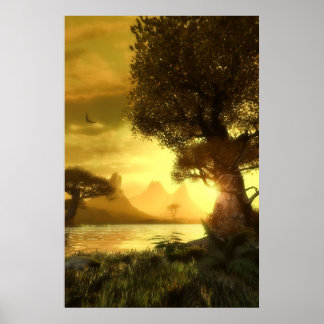 Goldener Sonnenuntergang Poster