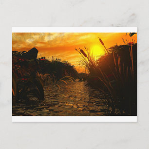 Goldener Sonnenuntergang Postkarte